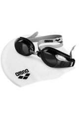 Pool Set Unisex Gri Yüzücü Bone & Gözlük Seti 9242255