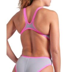 W ARENA ONE BIGLOGO ONE PIECE/SEA FOAM-FLUO PINK KADIN  YÜZÜCÜ MAYOSU