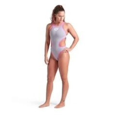 W ARENA ONE BIGLOGO ONE PIECE/SEA FOAM-FLUO PINK KADIN  YÜZÜCÜ MAYOSU