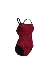 WOMEN'S SNAKESKIN SWIMSUIT CHALLENGE BACK BLACK-TEAM RED