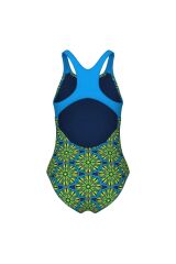 Floral Swimsuit Swim Pro Back Çocuk Yeşil Yüzücü Mayo 011788670