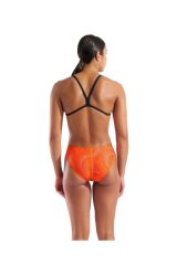 W FIREFLOW SWIMSUIT CHALLANGE BACK BLACK ORANGE kadın mayosu
