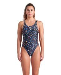 WOMEN'S ARENA CONFETTI SWIMSUIT SWIM TECH MULTI KADIN YÜZÜCÜ MAYOSU
