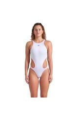 WOMEN'S ARENA ONE NEXT SWIMSUIT WHITE-SHOCKING PINK