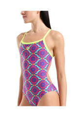 Floral Swimsuit Challenge Back Kadın Yüzücü Mayo