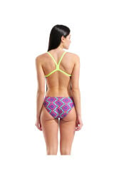 Floral Swimsuit Challenge Back Kadın Yüzücü Mayo