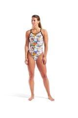 W Collage Swimsuit X-Criss Cross Back white kadın mayosu
