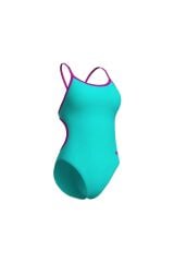 WOMEN'S SWIMSUIT LACE BACK SOLID WATER-VERY FUCHSIA