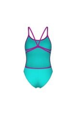 WOMEN'S SWIMSUIT LACE BACK SOLID WATER-VERY FUCHSIA