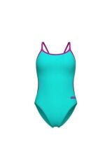 WOMEN'S SWIMSUIT LACE BACK SOLID WATER-VERY FUCHSIA