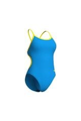 WOMEN'S SWIMSUIT LACE BACK SOLID TURQUOISE-YELLOW STAR