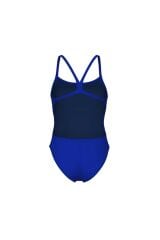 WOMEN'S TEAM SWIMSUIT CHALLENGE SOLID NEON BLUE-TEAM ORANGE
