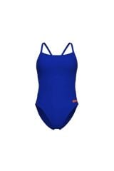 WOMEN'S TEAM SWIMSUIT CHALLENGE SOLID NEON BLUE-TEAM ORANGE